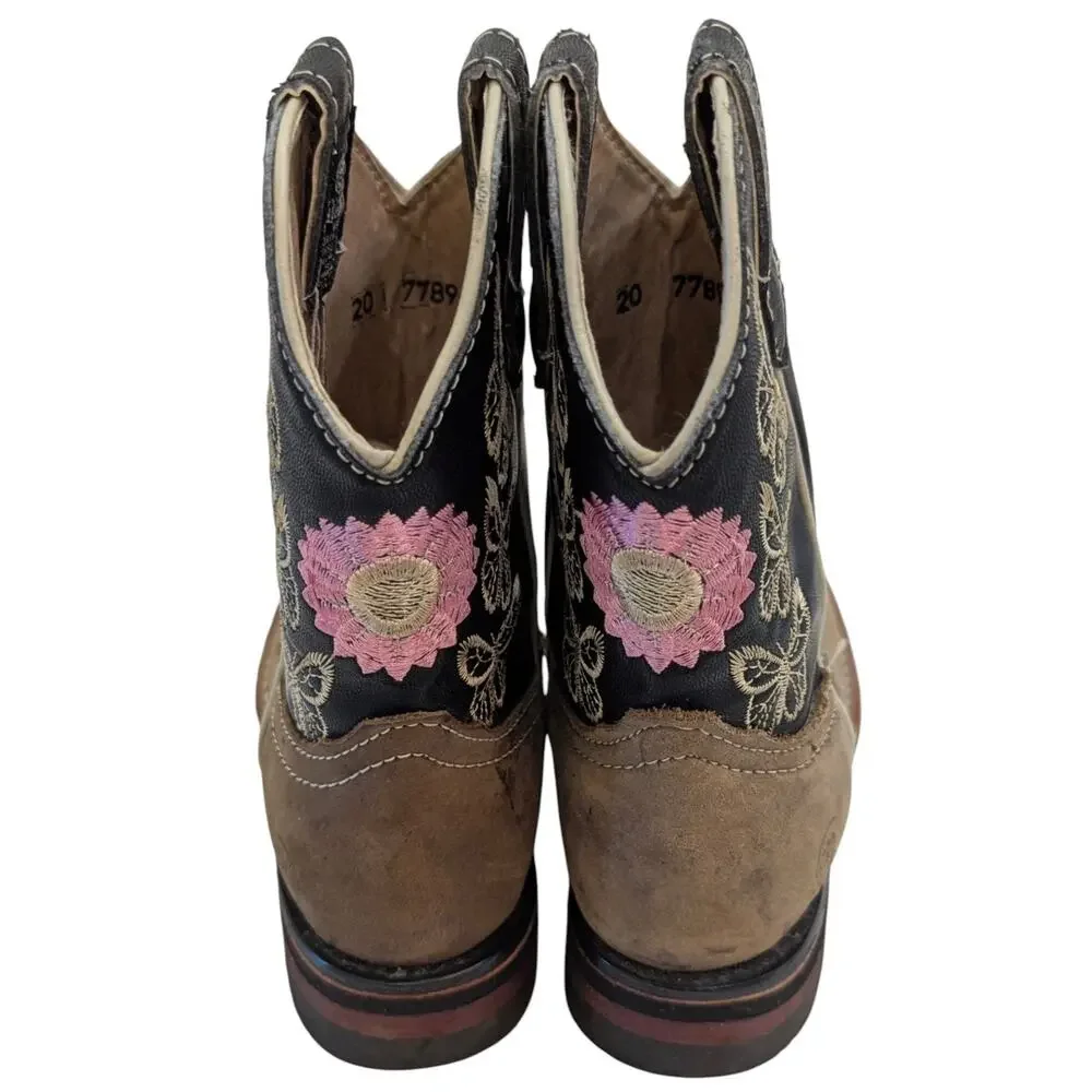 Girls Maury Cheyenne Western Cowboy Boots Size 20 MX US 13 Kids Pink Flower